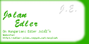 jolan edler business card